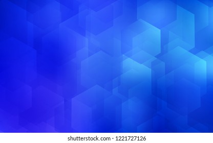 Dark BLUE vector pattern with colorful hexagons. Illustration with set of colorful hexagons. New design for website's poster, banner.