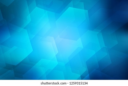 Dark BLUE vector pattern with colorful hexagons. Design in abstract style with hexagons. Beautiful design for your business advert.
