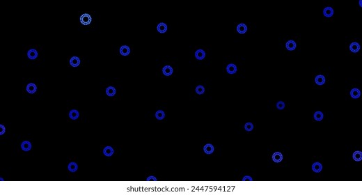 Dark blue vector pattern with coronavirus elements. Colorful abstract illustration with gradient medical shapes. Simple design against epidemic information.