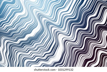 Dark BLUE vector pattern with curved circles. Glitter abstract illustration with wry lines. The template for cell phone backgrounds.