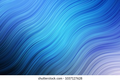 Dark BLUE vector pattern with curved circles. Creative illustration in halftone marble style with gradient. Brand-new design for your ads, poster, banner.