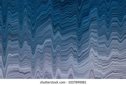 Dark BLUE vector pattern with curved circles. An elegant bright illustration with gradient. The best blurred design for your business.