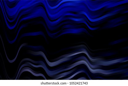 Dark BLUE vector pattern with curved circles. Brand-new colored illustration in marble style with gradient. Brand-new design for your ads, poster, banner.