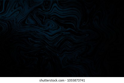 Dark BLUE vector pattern with curved circles. Creative illustration in halftone marble style with gradient. A completely new template for your business design.