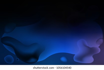 Dark BLUE vector pattern with curved circles. Creative geometric illustration in memphis style with gradient. The best blurred design for your business.