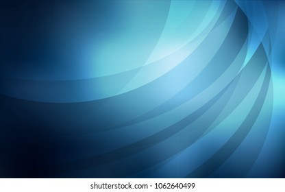 Dark BLUE vector pattern with curved circles. Shining illustration, which consist of blurred lines, circles. Pattern for your business design.