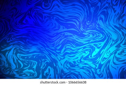 Dark BLUE vector pattern with curved circles. Creative geometric illustration in marble style with gradient. Brand-new design for your ads, poster, banner.