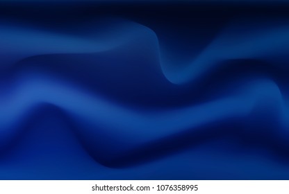Dark BLUE vector pattern with curved circles. Shining illustration, which consist of blurred lines, circles. Marble design for your web site.