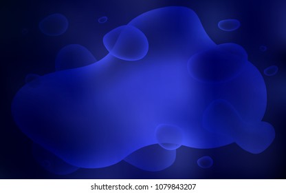 Dark BLUE vector pattern with curved circles. Brand-new colored illustration in memphis style with gradient. The template for cell phone backgrounds.