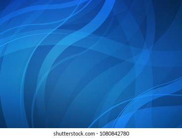 Dark BLUE vector pattern with curved circles. Blurred geometric sample with gradient bubbles.  A completely new marble design for your business.