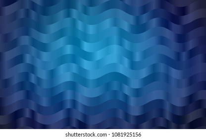 Dark BLUE vector pattern with curved circles. Colorful abstract illustration with gradient lines. Marble style for your business design.