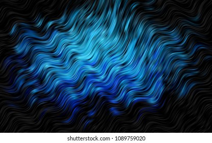 Dark BLUE vector pattern with curved circles. Colorful illustration in abstract marble style with gradient. Marble style for your business design.