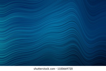 Dark BLUE vector pattern with curved circles. Geometric illustration in marble style with gradient.  Pattern for your business design.