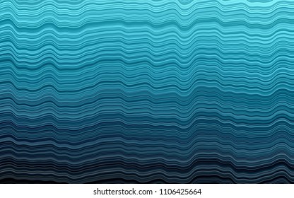 Dark BLUE vector pattern with curved circles. Shining illustration, which consist of blurred lines, circles. The best blurred design for your business.