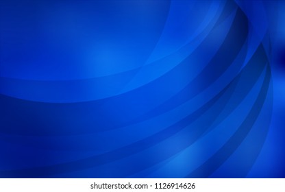 Dark BLUE vector pattern with curved circles. A sample with blurred bubble shapes. Pattern for your business design.
