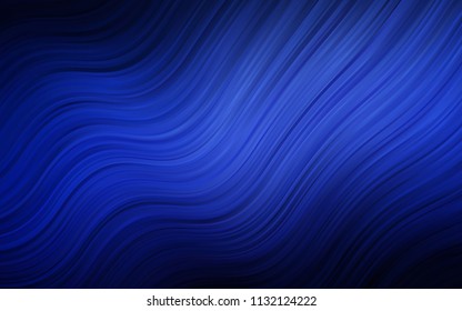 Dark BLUE vector pattern with curved circles. A sample with blurred bubble shapes. The elegant pattern for brand book.