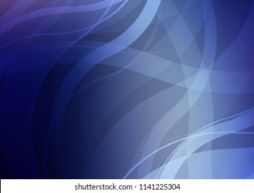 Dark BLUE vector pattern with curved circles. Colorful illustration in abstract marble style with gradient. The best blurred design for your business.