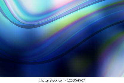 Dark BLUE vector pattern with curved circles. A completely new color illustration in marble style. A new texture for your  ad, booklets, leaflets.