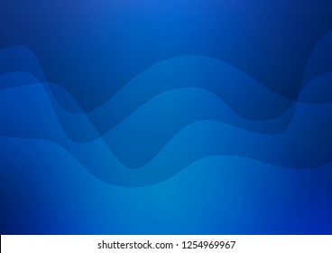 Dark BLUE vector pattern with curved circles. Brand new colored illustration in marble style with gradient. A completely new template for your business design.