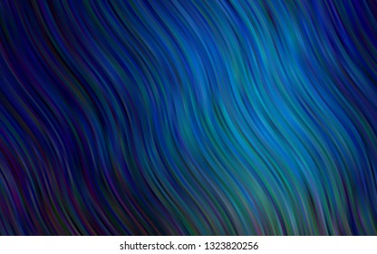 Dark BLUE vector pattern with curved circles. A vague circumflex abstract illustration with gradient. The best blurred design for your business.
