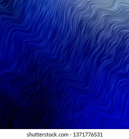 Dark BLUE vector pattern with curved lines. Illustration in abstract style with gradient curved.  Template for your UI design.
