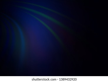Dark BLUE vector pattern with curved circles. An elegant bright illustration with gradient. A completely new template for your business design.