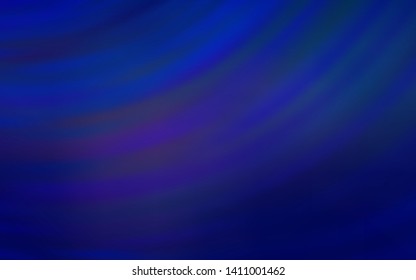 Dark BLUE vector pattern with curved lines. Brand new colorful illustration in simple style. Template for cell phone screens.