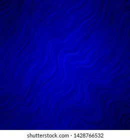 Dark BLUE vector pattern with curved lines. Colorful illustration in abstract style with bent lines. Best design for your posters, banners.