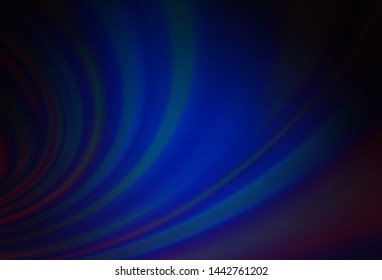 Dark BLUE vector pattern with curved circles. Creative illustration in halftone marble style with gradient. The best blurred design for your business.