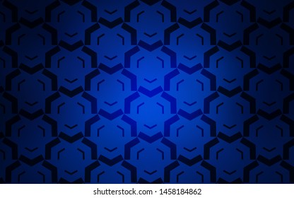 Dark BLUE vector pattern with curved lines. Colorful abstract illustration with gradient lines. Pattern for your business design.