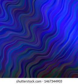 Dark BLUE vector pattern with curved lines. Colorful illustration with curved lines. Pattern for busines booklets, leaflets
