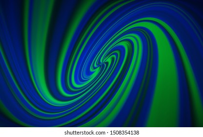 Dark BLUE vector pattern with curved lines. Colorful abstract illustration with gradient lines. A completely new template for your design.
