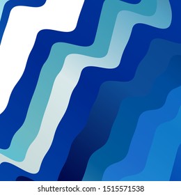Dark BLUE vector pattern with curved lines. Illustration in halftone style with gradient curves. Template for cellphones.