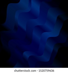 Dark BLUE vector pattern with curved lines. Illustration in abstract style with gradient curved.  Pattern for booklets, leaflets.