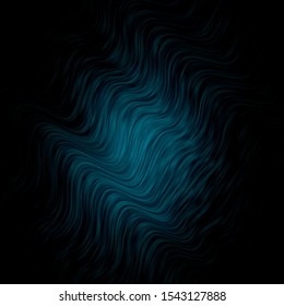 Dark BLUE vector pattern with curved lines. Bright sample with colorful bent lines, shapes. Template for cellphones.