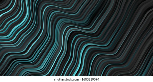 Dark BLUE vector pattern with curved lines. Gradient illustration in simple style with bows. Best design for your posters, banners.
