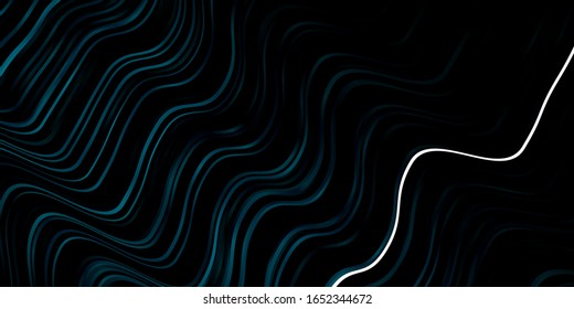 Dark BLUE vector pattern with curved lines. Bright sample with colorful bent lines, shapes. Template for cellphones.