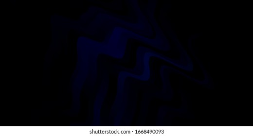 Patrón vector azul oscuro con líneas curvas. Ilustración colorida con líneas curvas. Plan para folletos y folletos.