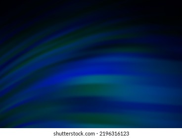 Dark BLUE vector pattern with curved circles. Glitter abstract illustration with wry lines. Brand new design for your ads, poster, banner.
