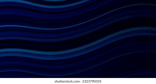 Dark BLUE vector pattern with curved lines. Gradient illustration in simple style with bows. Pattern for booklets, leaflets.