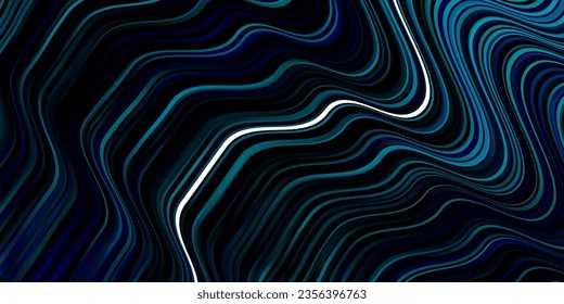 Dark BLUE vector pattern with curved lines. Gradient illustration in simple style with bows. Best design for your ad, poster, banner.