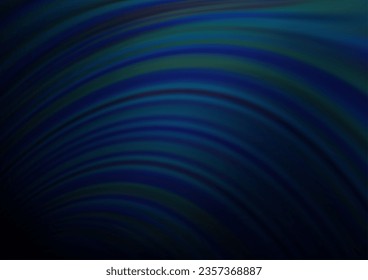 Dark BLUE vector pattern with curved circles. Colorful abstract illustration with gradient lines. Brand new design for your ads, poster, banner.