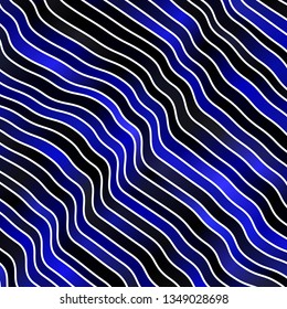 Dark BLUE vector pattern with curves. Bright illustration with gradient circular arcs. Pattern for booklets, leaflets.