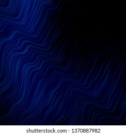 Dark BLUE vector pattern with curves. Colorful illustration in abstract style with bent lines. Best design for your posters, banners.