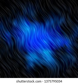 Dark BLUE vector pattern with curves. Colorful illustration, which consists of curves. Template for your UI design.