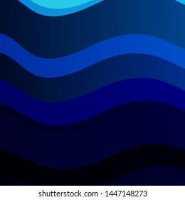 Dark BLUE vector pattern with curves. Bright illustration with gradient circular arcs. Smart design for your promotions.