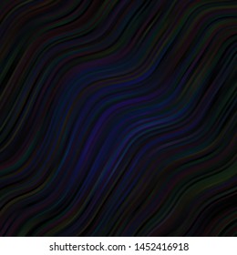 Dark BLUE vector pattern with curves. Illustration in abstract style with gradient curved.  Best design for your ad, poster, banner.