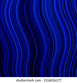 Dark BLUE vector pattern with curves. Abstract illustration with gradient bows. Pattern for websites, landing pages.