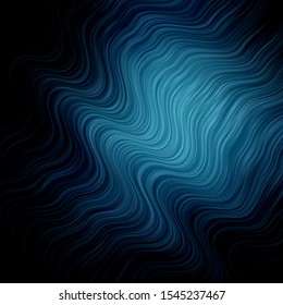 Dark BLUE vector pattern with curves. Illustration in halftone style with gradient curves. Template for your UI design.
