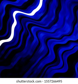 Dark BLUE vector pattern with curves. Gradient illustration in simple style with bows. Pattern for commercials, ads.